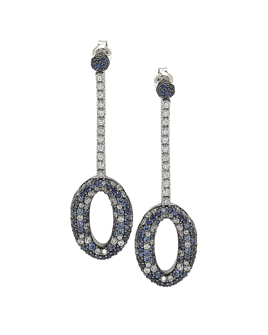 Suzy Levian 18k & Silver 4.75 Ct. Tw. Sapphire Earrings