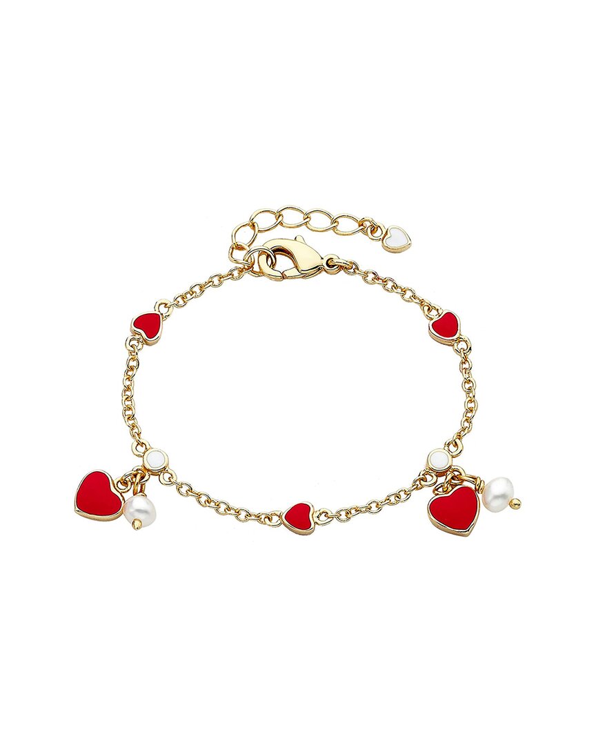 Shop Rachel Glauber 14k Plated Cz Heart Bracelet