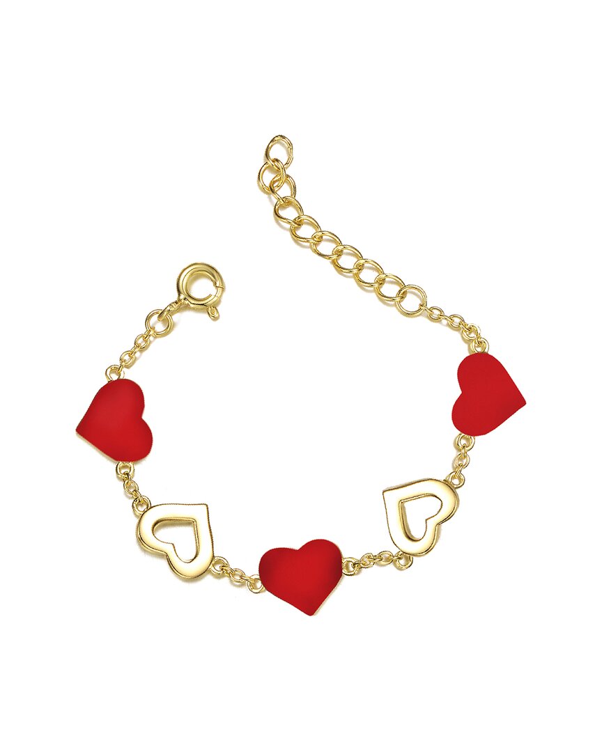 Rachel Glauber 14k Plated Cz Heart Bracelet