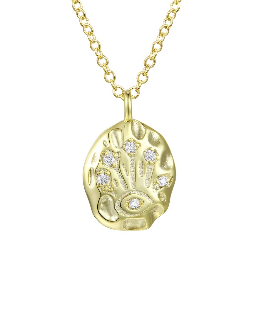 Rachel Glauber 14k Plated Cz Pendant Necklace