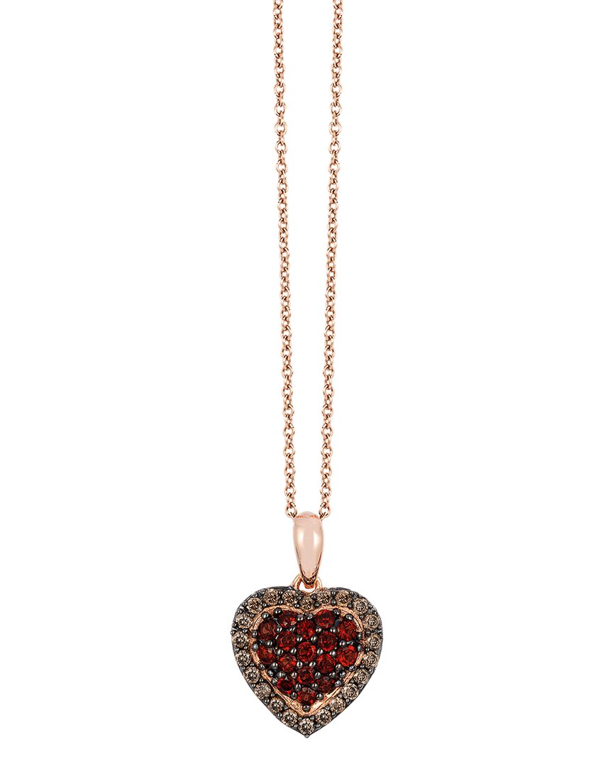 Le Vian ® 14k Strawberry Gold 0.54 Ct. Tw. Diamond & Garnet Pendant Necklace