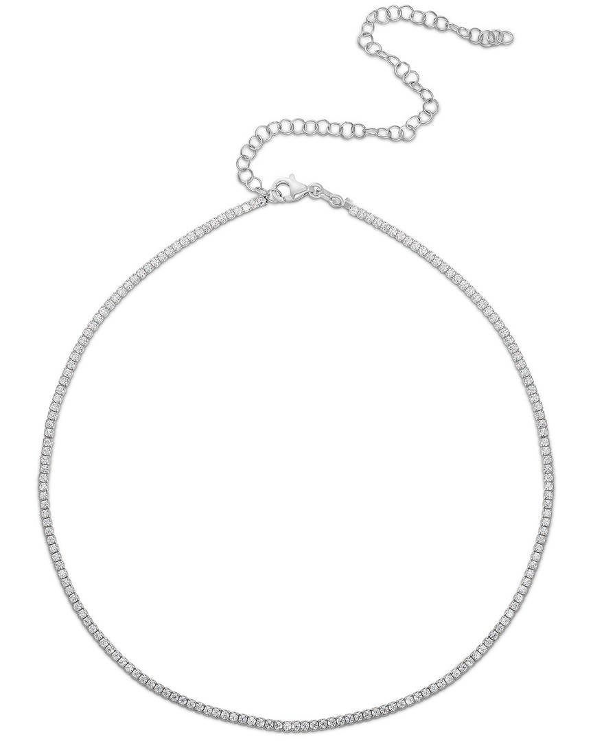 Sphera Milano 18k White Gold Over Silver Cz Neckla