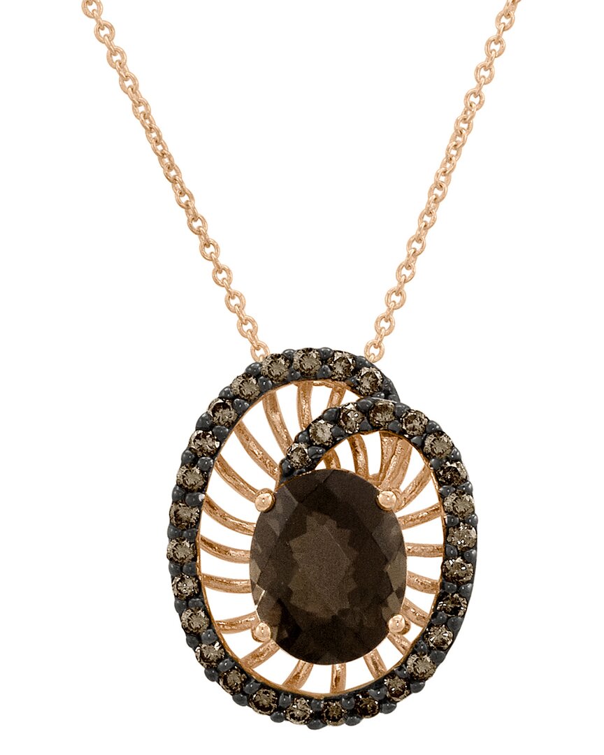 Le Vian 14k 2.63 Ct. Tw. Diamond & Chocolate Quartz Pendant Necklace