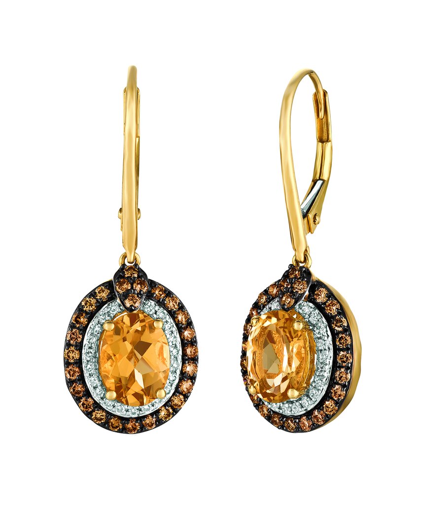 Le Vian 14k 2.41 Ct. Tw. Diamond & Papaya Morganite Dangle Earrings