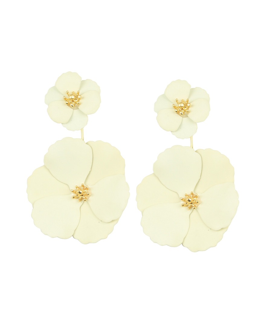 Eye Candy La Daisy White Floral Earrings