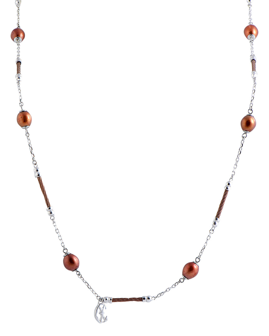 Shop Charriol Stainless Steel Pearl Necklace