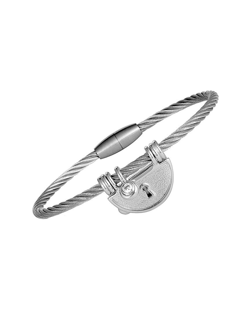 Shop Charriol Stainless Steel Cz Bracelet