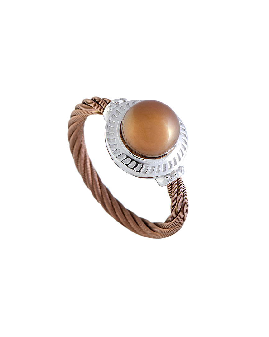 Shop Charriol Stainless Steel Pearl Ring