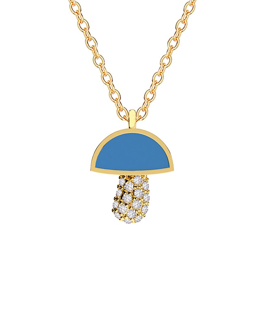 Gabi Rielle 14k Over Silver Turquoise Agate Cz Stackable Necklace