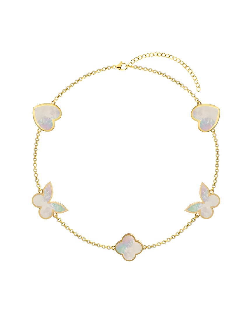 Gabi Rielle 14k Over Silver 10-12mm Mother Of Pearl Stackable Bracelet
