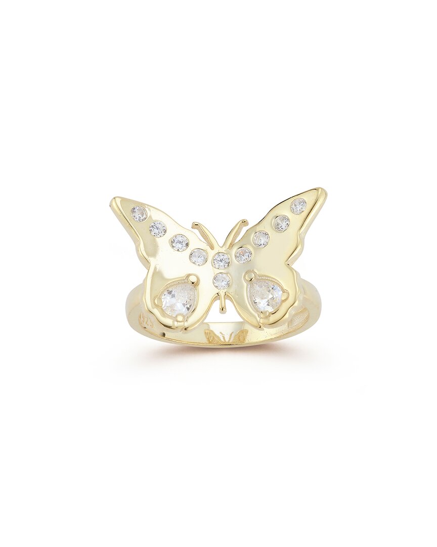 Shop Sphera Milano 14k Over Silver Cz Butterfly Ring