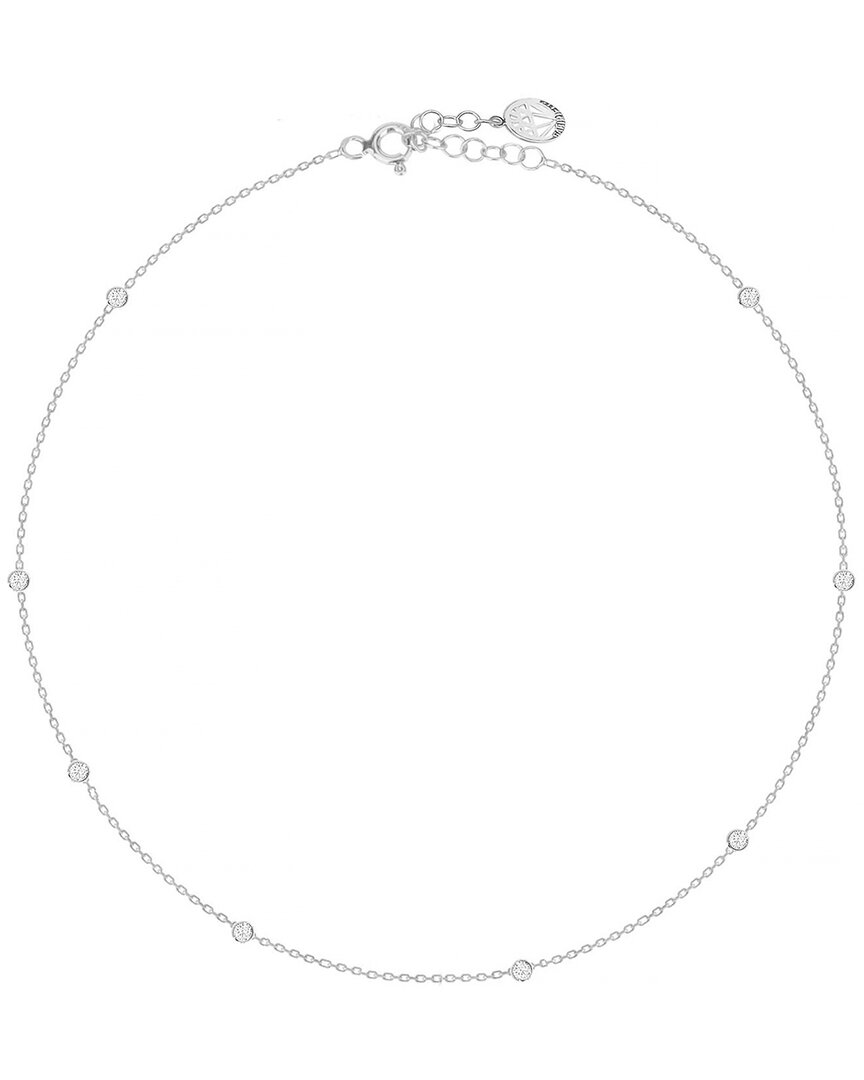 Gabi Rielle Silver Cz Bejeweled Choker Necklace