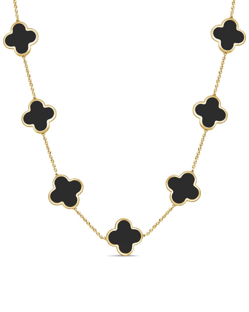 Italian Gold 14k Onyx Layered Necklace