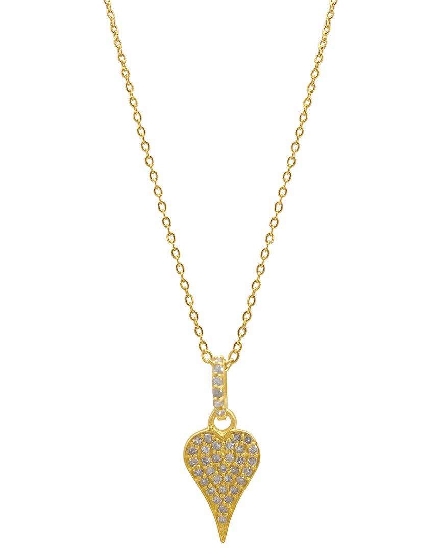 Adornia Fine 14k Over Silver Diamond Heart Necklace
