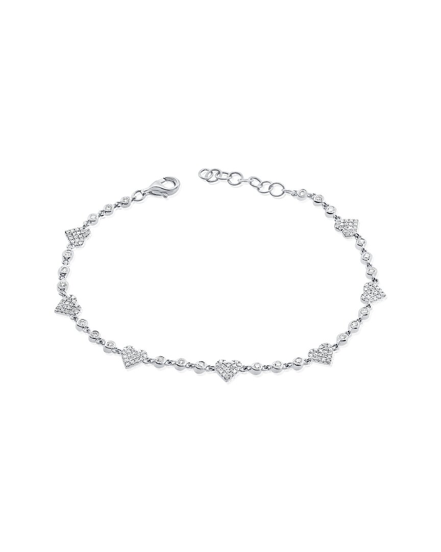 Sabrina Designs 14k 0.79 Ct. Tw. Diamond Heart Station Bracelet