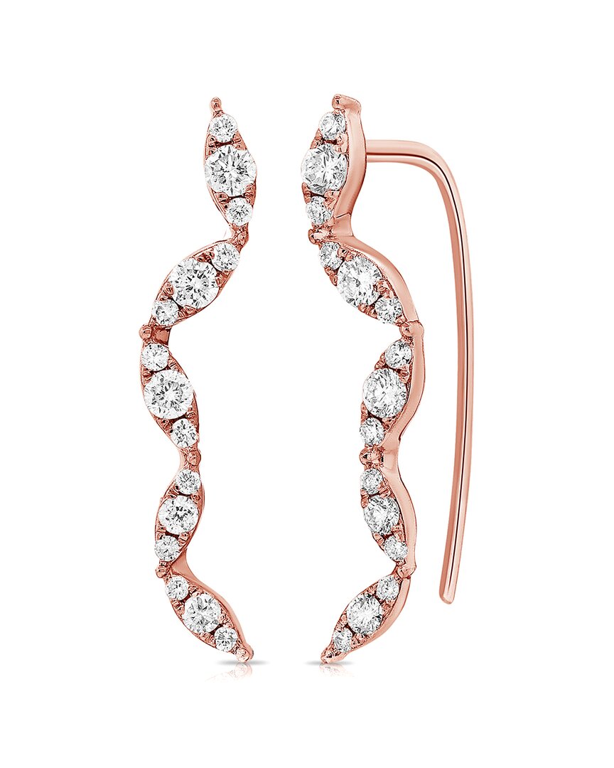 Sabrina Designs 14k Rose Gold 0.45 Ct. Tw. Diamond Climber Earrings