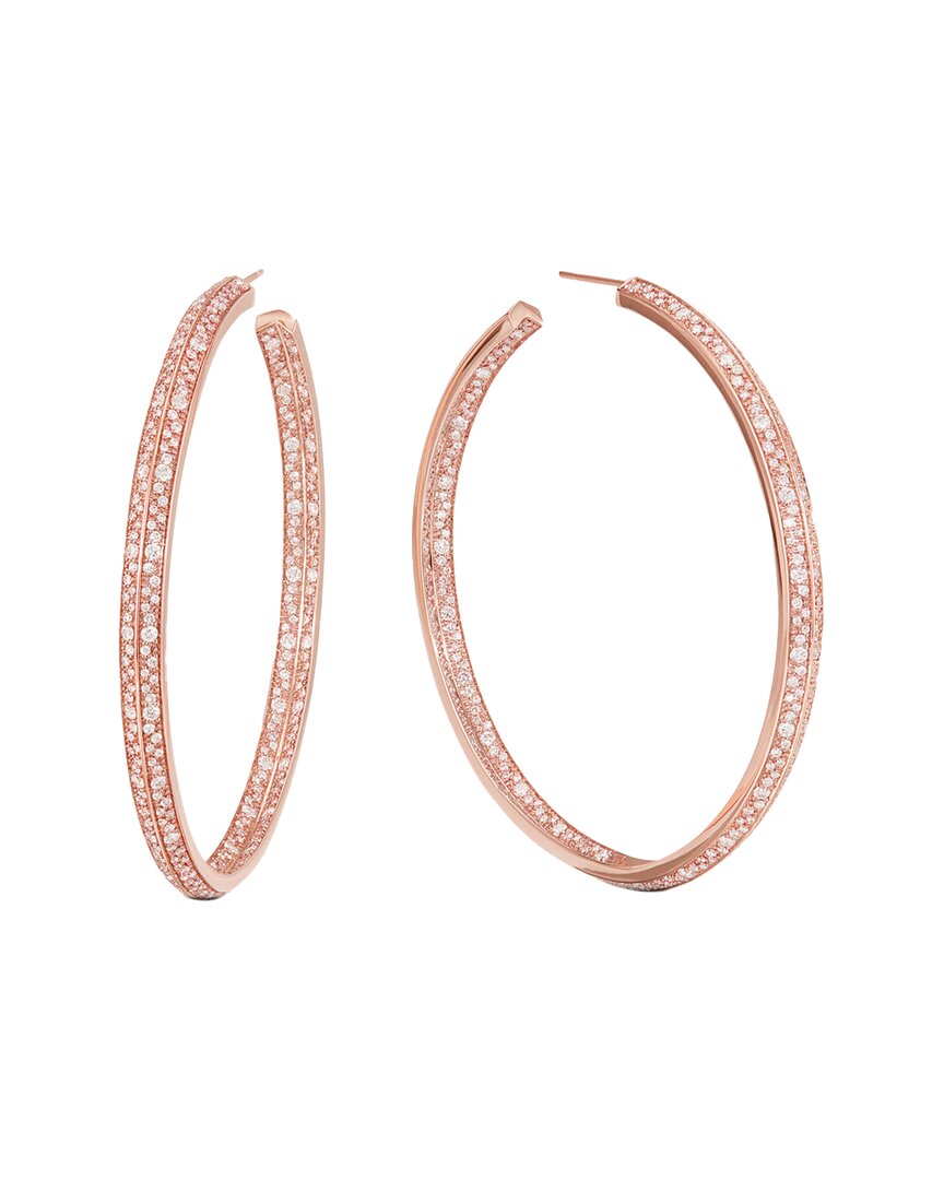 Shop Lana Jewelry 14k Rose Gold 3.57 Ct. Tw. Diamond Scattered Edge Hoops