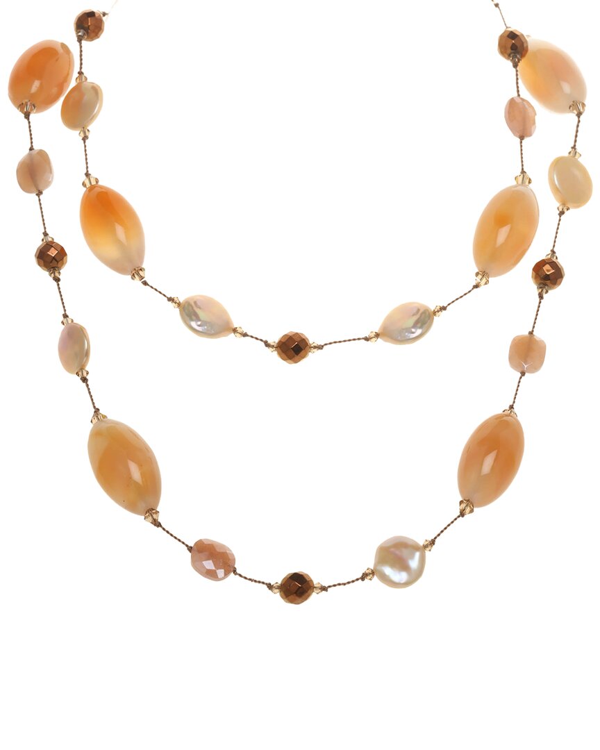 MARGO MORRISON MARGO MORRISON SILVER PEACH COATED MOONSTONE