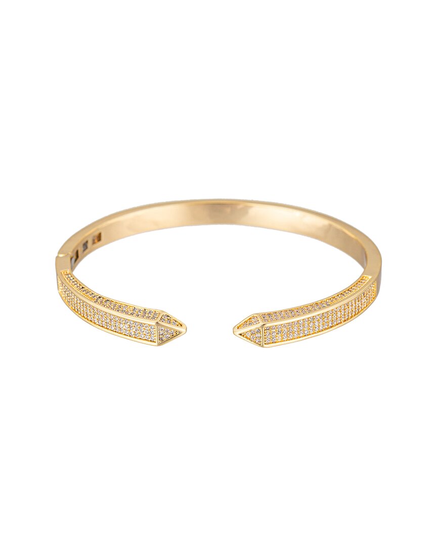 Eye Candy La The Luxe Collection Titanium Cz Spike Cuff Bracelet In Nocolor