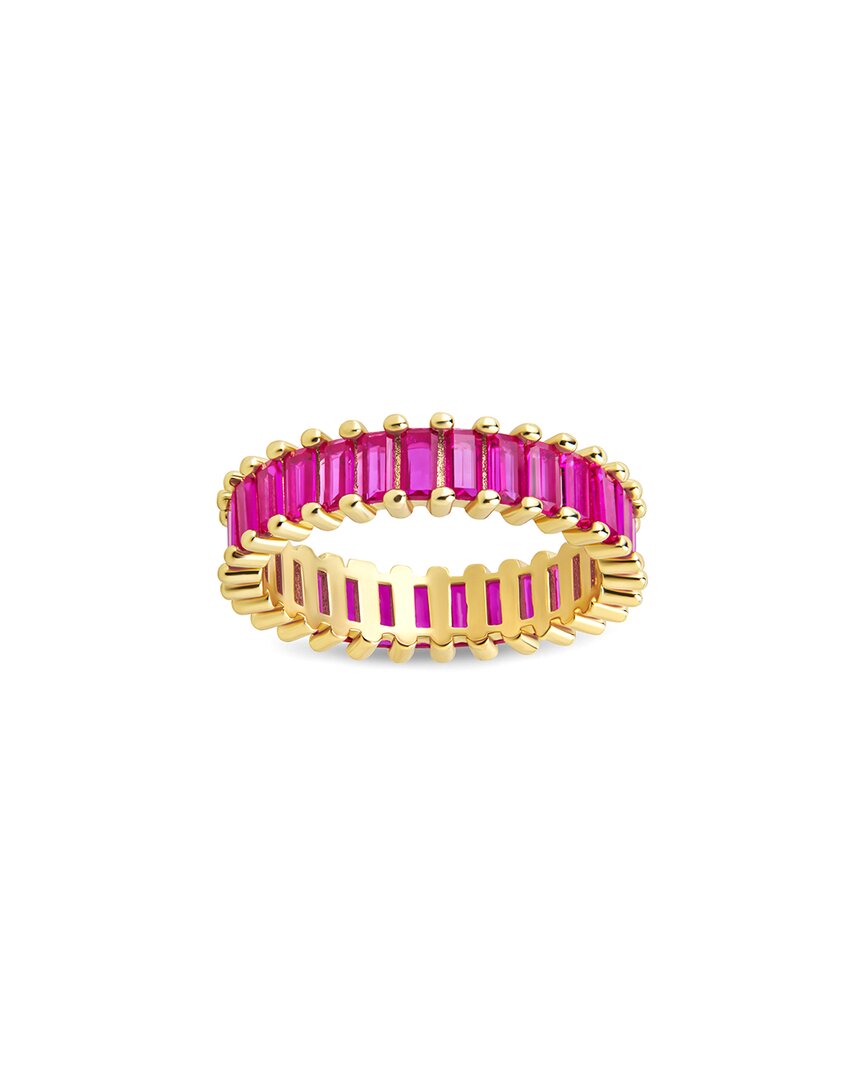 Sterling Forever 14k Plated Cz Caroline Rainbow Eternity Ring