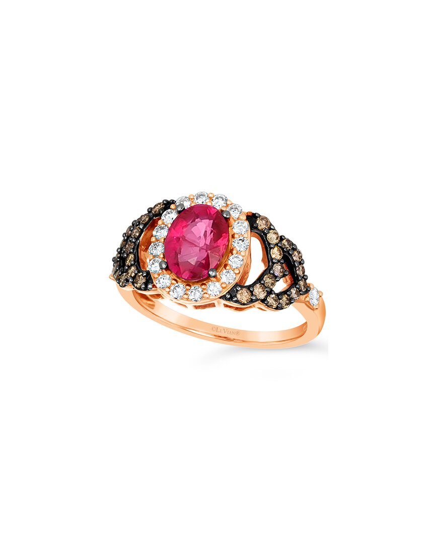 Le Vian 14k Rose Gold 1.75 Ct. Tw. Diamond & Ruby Half-eternity Ring