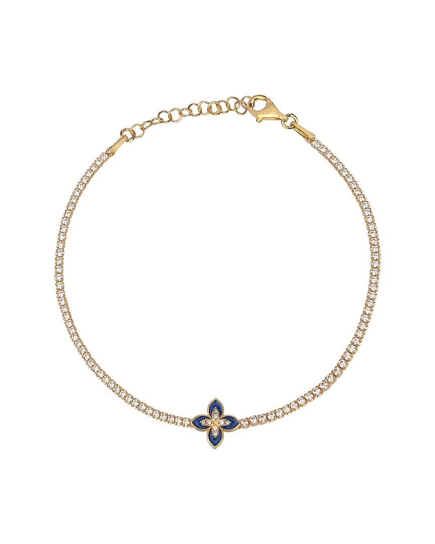 Shop Gabi Rielle Color Forward 14k Vermeil Crystal & French Enamel Flower Bracelet