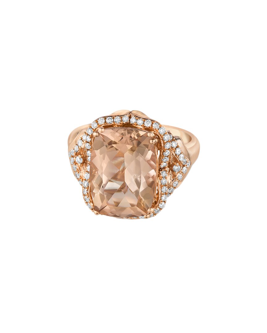 Le Vian Peach Morganite 18k Rose Gold 5.59 Ct. Tw. Diamond & Morganite Ring