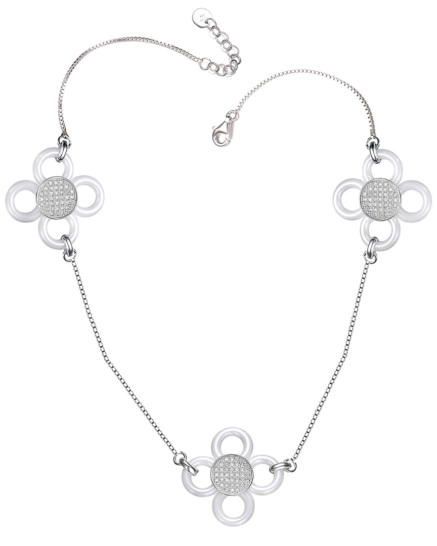 Rachel Glauber Cz Necklace In Metallic