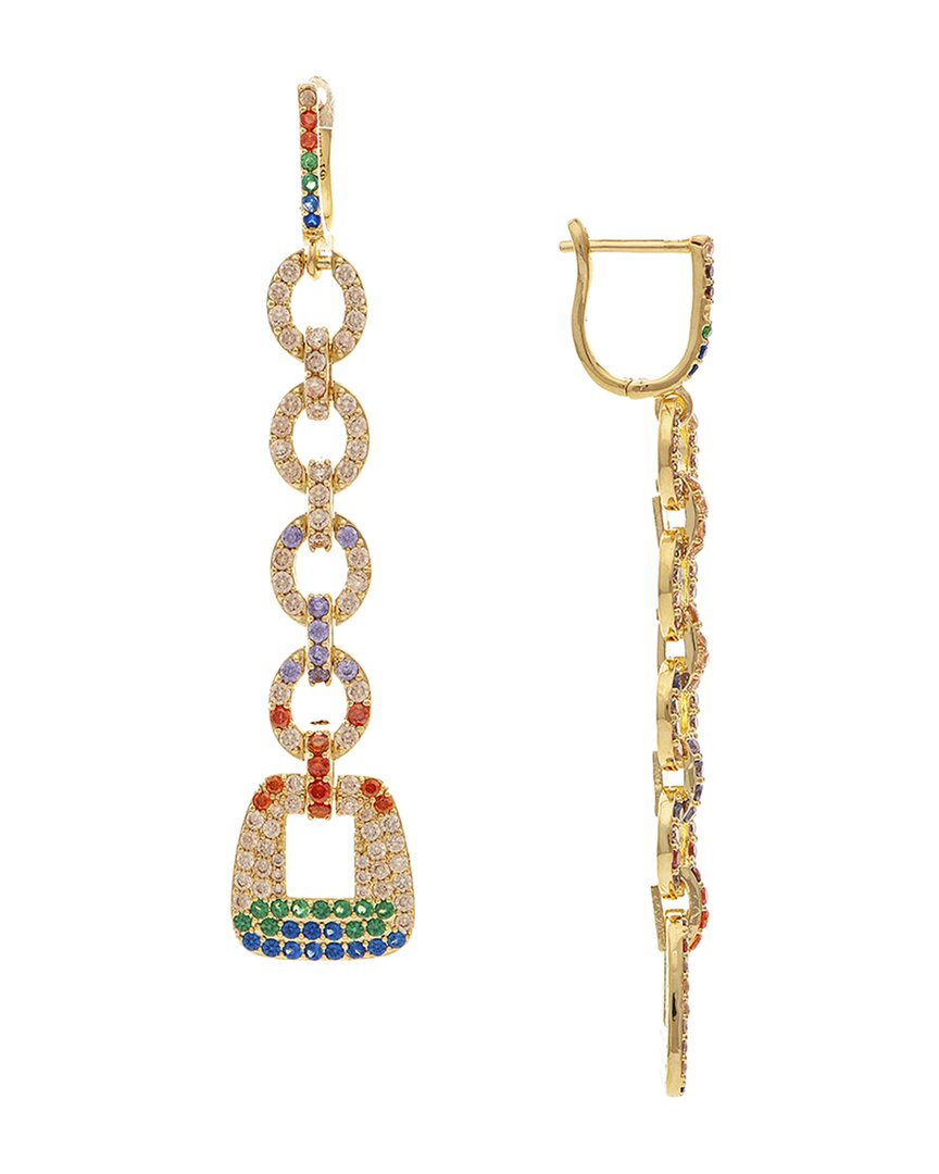 Rivka Friedman 18k Plated Crystal Rainbow Earrings