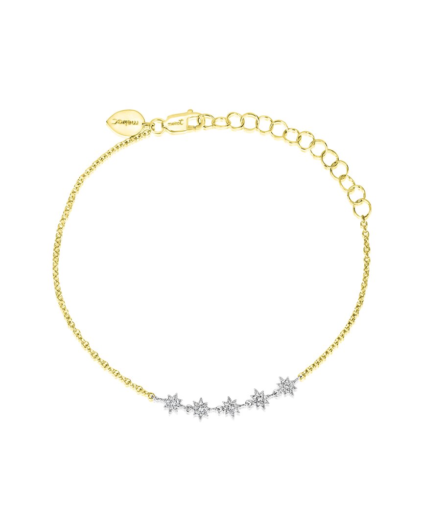 Meira T 14k White & Yellow Gold Diamond Starburst Mini Cluster Bracelet