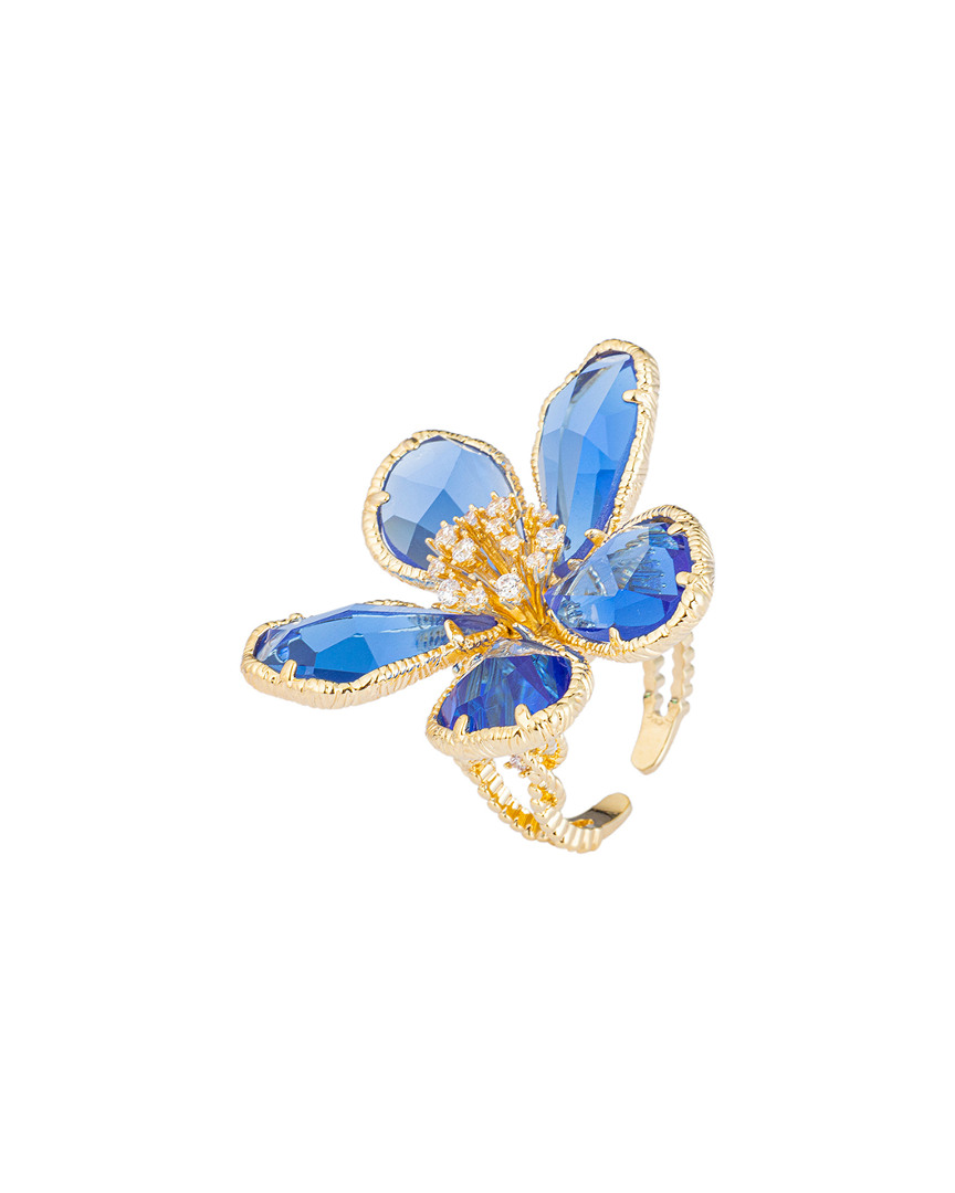 Eye Candy La Luxe Collection Kobal Cubic Zirconia Crystal Flower Adjustable Ring