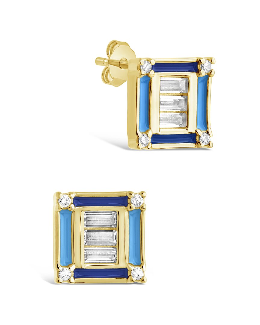 Sterling Forever 14k Plated Cz Luella Studs