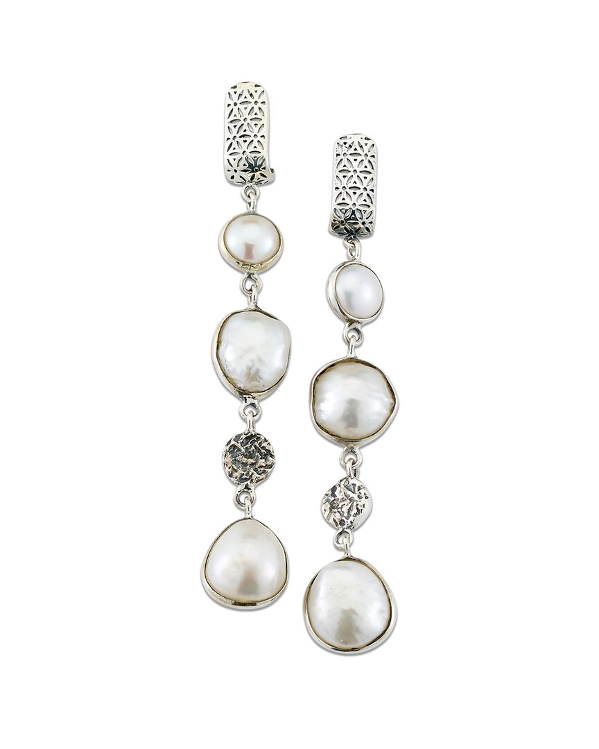 Samuel B. Silver Pearl Drop Earrings