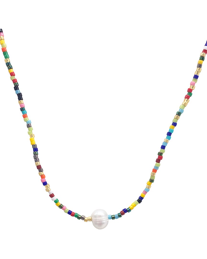 Adornia 14k Plated 8-9mm Pearl Beaded Necklace