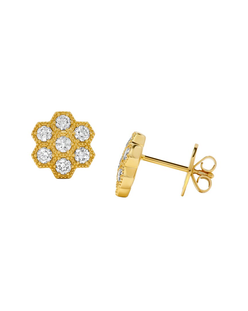 H.j. Namdar 14k 0.94 Ct. Tw. Diamond Honeycomb Earring In Gold