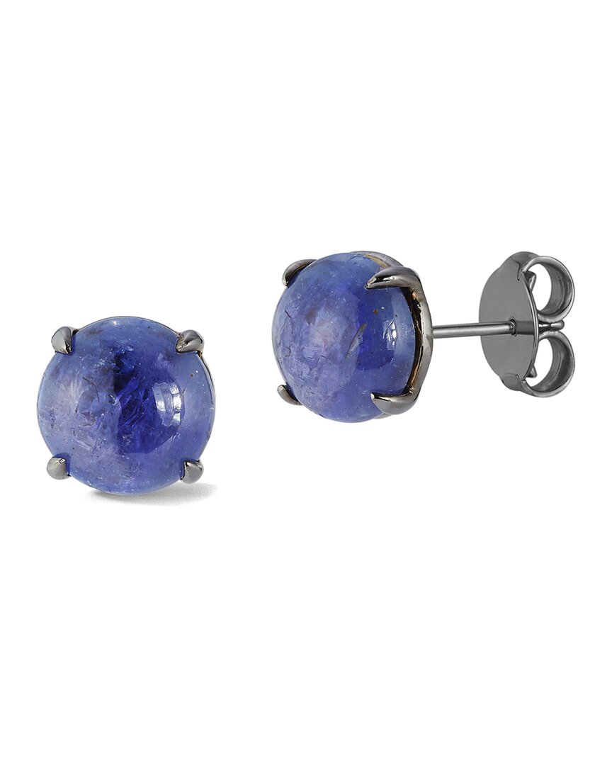 Banji Jewelry Silver 11.00 Ct. Tw. Tanzanite Studs In Blue
