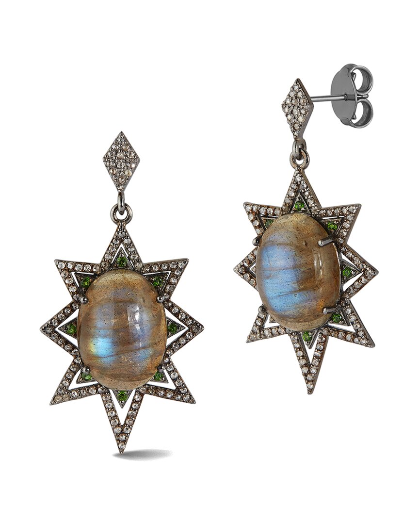 Banji Jewelry Dnu 0 Units Sold  Silver 1.16 Ct. Tw. Diamond & Gemstone Drop Earrings