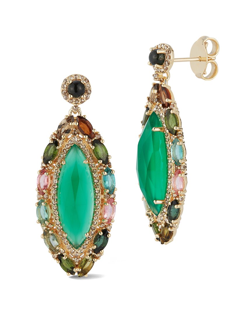 Shop Banji Jewelry Silver 0.95 Ct. Tw. Diamond & Gemstone Drop Earrings
