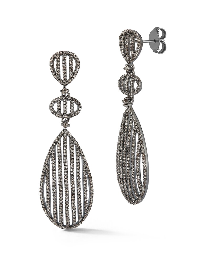 Banji Jewelry Silver 4.10 Ct. Tw. Diamond Drop Statement Earrings