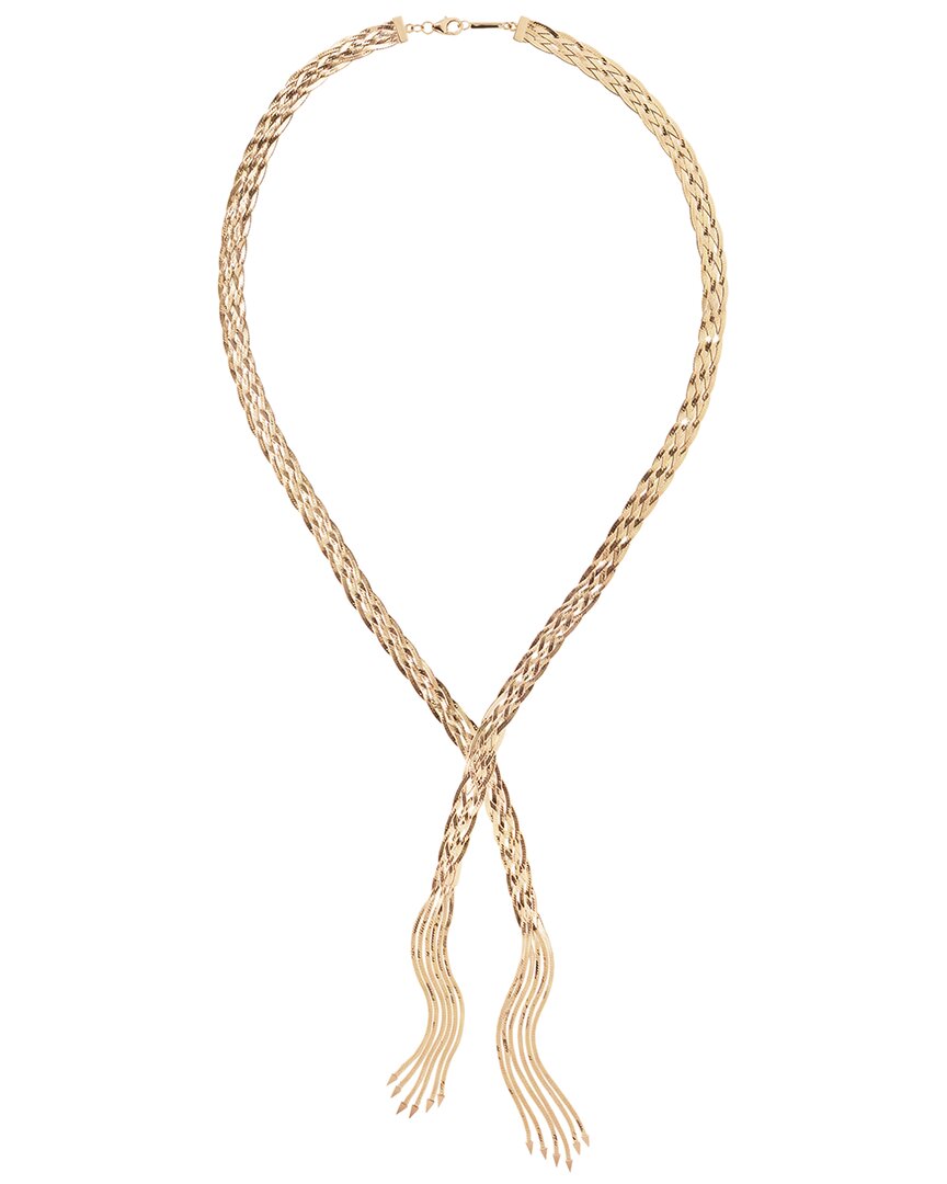 Shop Lana Jewelry 14k Herringbone Lariat Necklace In Gold
