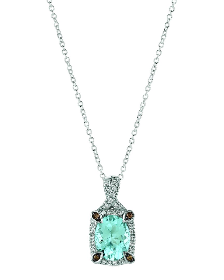 Le Vian ® 14k White Gold 1.54 Ct. Tw. Diamond & Aquamarine Pendant Necklace