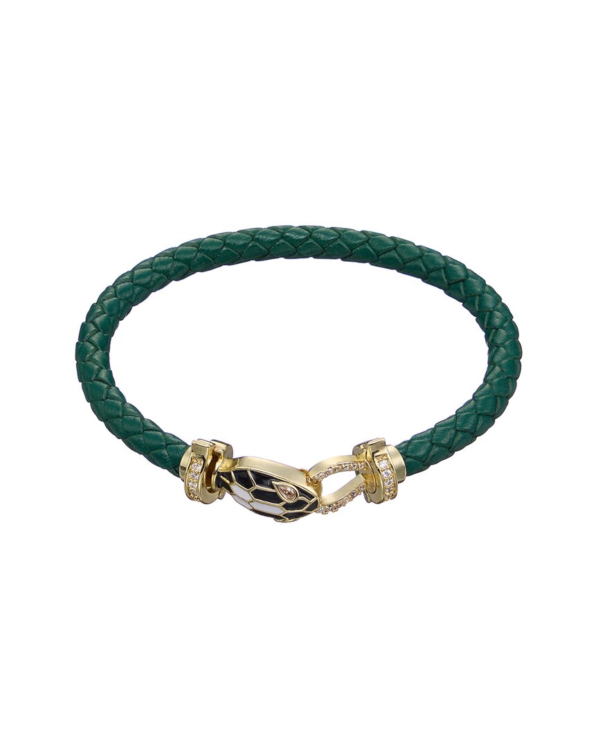 Jean Claude Year Of The Snake Collection Leather Cz Bracelet