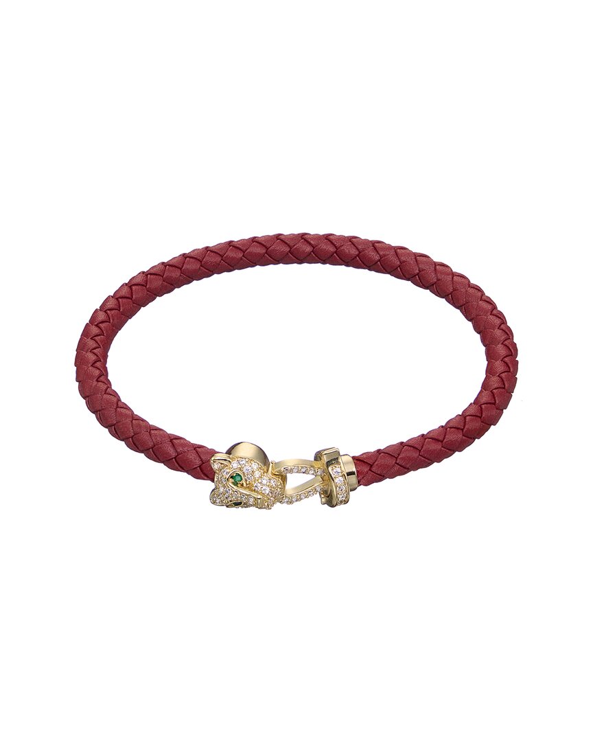 Jean Claude Year Of The Snake Collection Leather Cz Bracelet