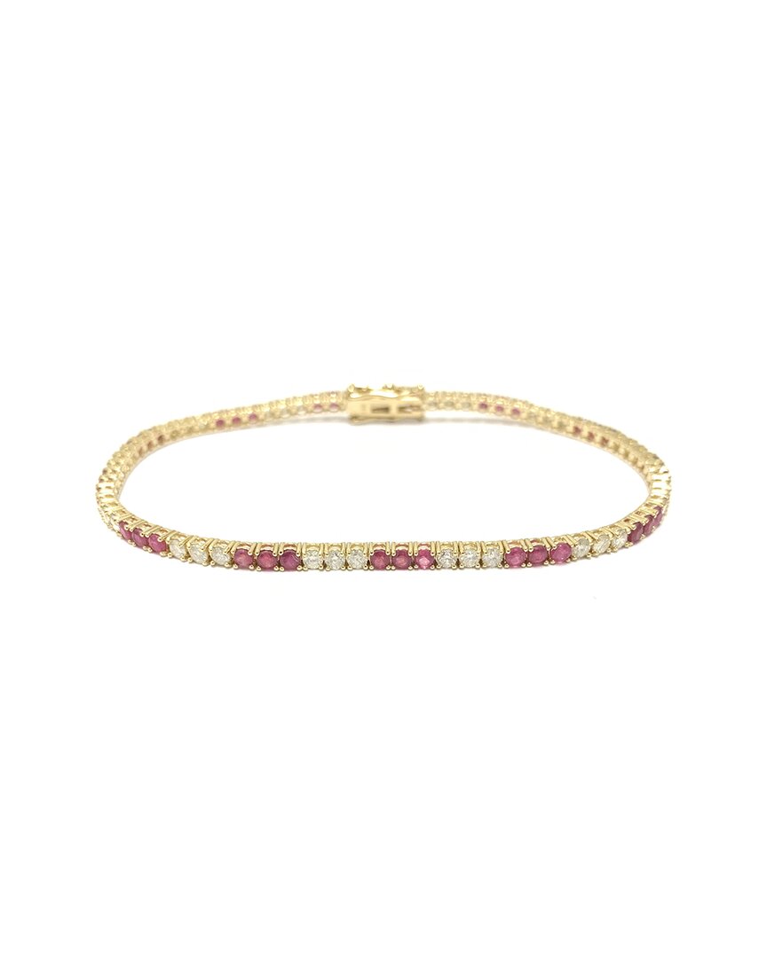 Forever Creations Usa Inc. Forever Creations Signature Collection 14k 1.70 Ct. Tw. Diamond & Ruby Tennis Bracelet