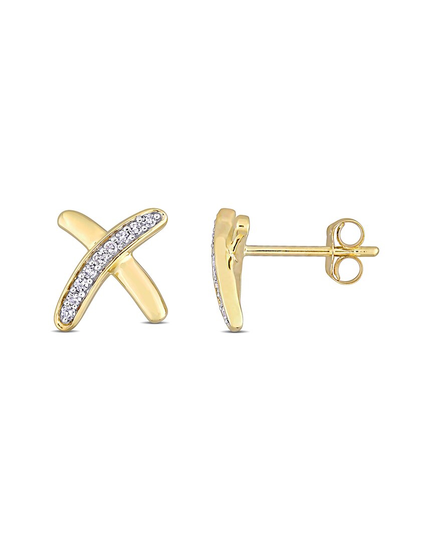 Rina Limor 10k Diamond X Earrings