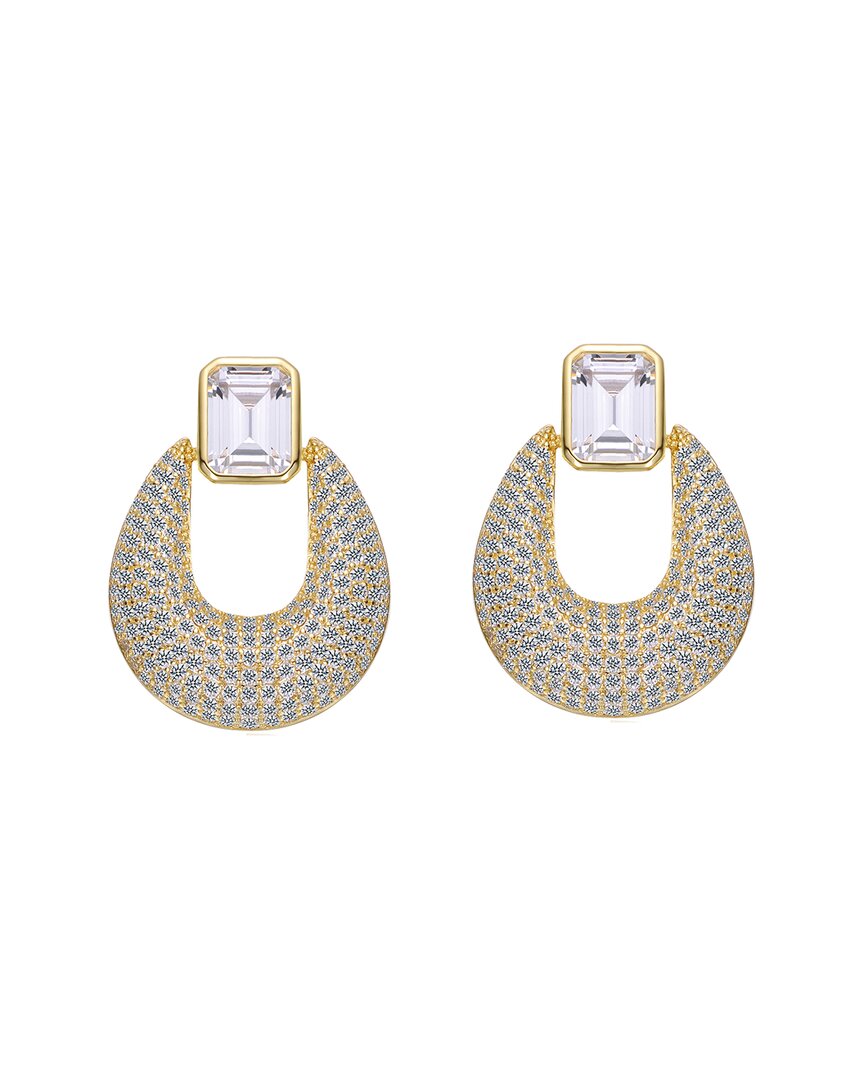 Rachel Glauber 14k Plated Cz Drop Earrings