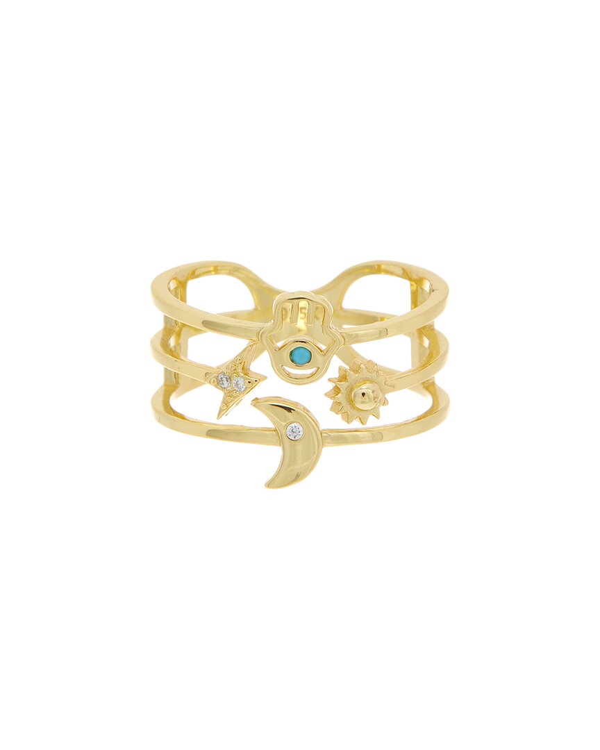 Meshmerise 18k Over Silver Cz Ring