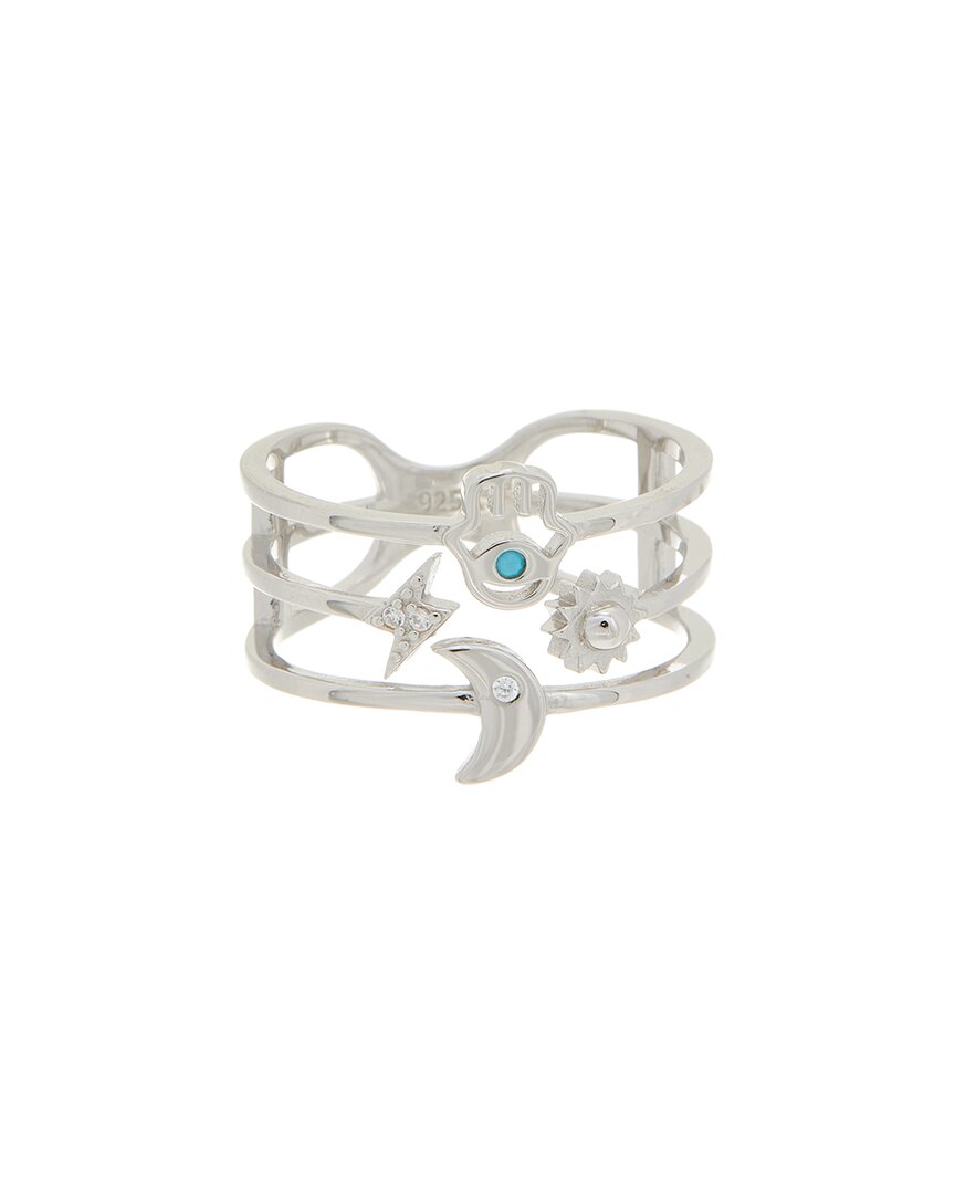Meshmerise 18k Over Silver Cz Ring