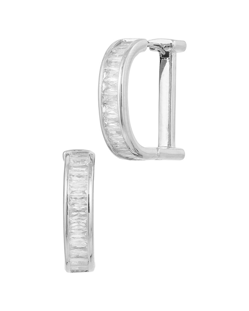 Savvy Cie Silver Cz Hoop Earrings
