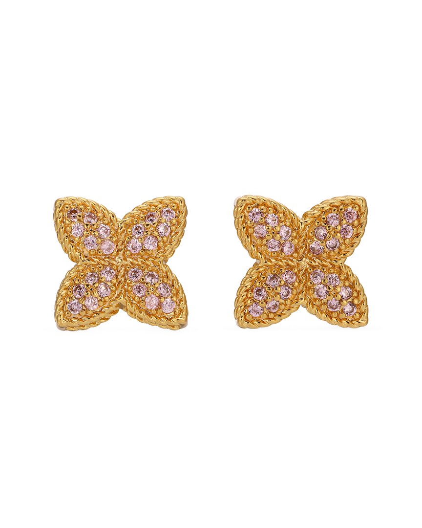 Eye Candy La Women's Luxe Sophia Goldtone & Cubic Zirconia Flower Stud Earrings